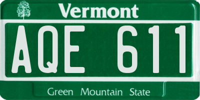 VT license plate AQE611