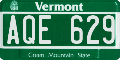 VT license plate AQE629