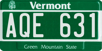 VT license plate AQE631