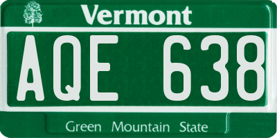 VT license plate AQE638