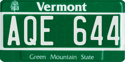 VT license plate AQE644