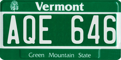 VT license plate AQE646