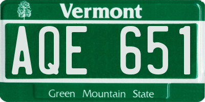 VT license plate AQE651