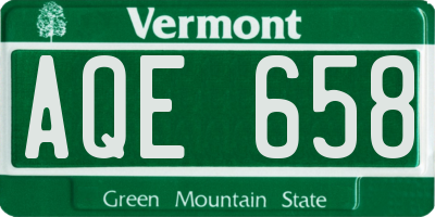 VT license plate AQE658