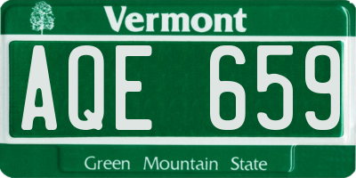 VT license plate AQE659