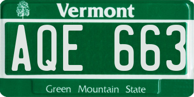 VT license plate AQE663
