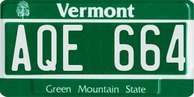 VT license plate AQE664