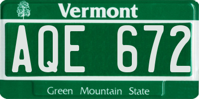VT license plate AQE672