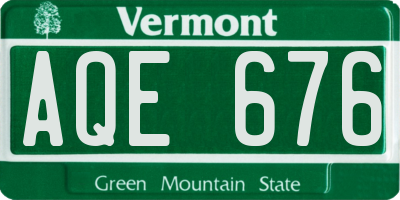 VT license plate AQE676