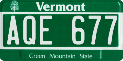 VT license plate AQE677