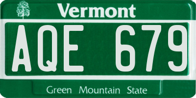 VT license plate AQE679
