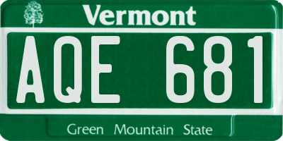 VT license plate AQE681