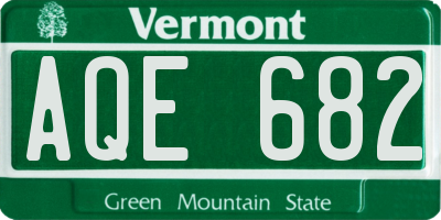 VT license plate AQE682