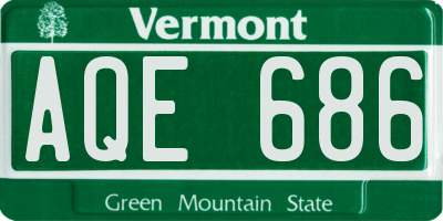 VT license plate AQE686