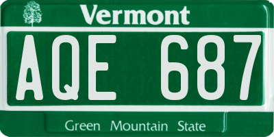 VT license plate AQE687