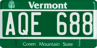 VT license plate AQE688