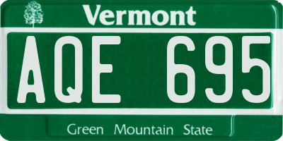 VT license plate AQE695