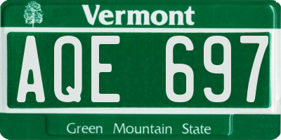 VT license plate AQE697