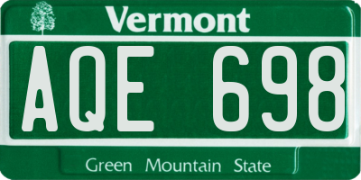 VT license plate AQE698