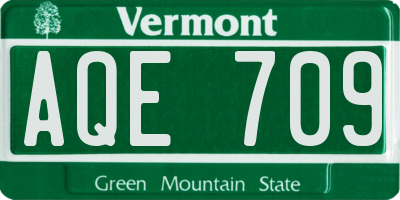 VT license plate AQE709