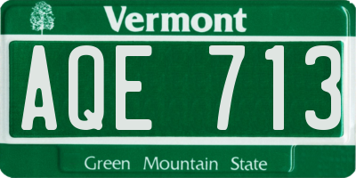 VT license plate AQE713