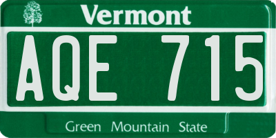 VT license plate AQE715
