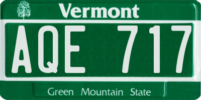 VT license plate AQE717