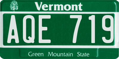 VT license plate AQE719