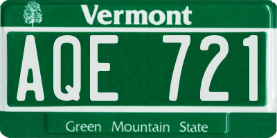 VT license plate AQE721