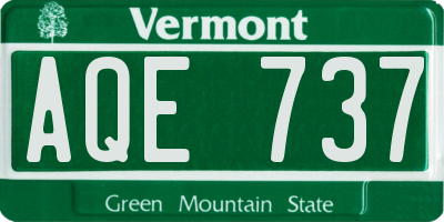 VT license plate AQE737