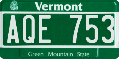 VT license plate AQE753