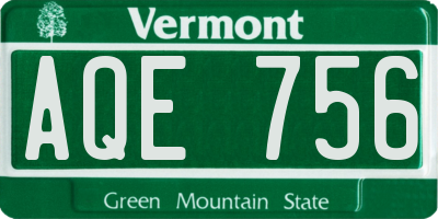 VT license plate AQE756