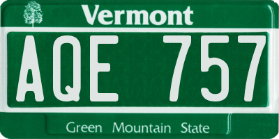 VT license plate AQE757