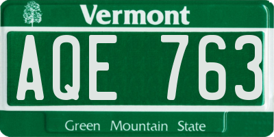 VT license plate AQE763