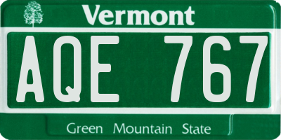 VT license plate AQE767