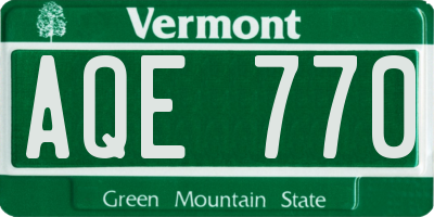 VT license plate AQE770