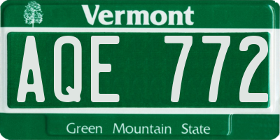 VT license plate AQE772