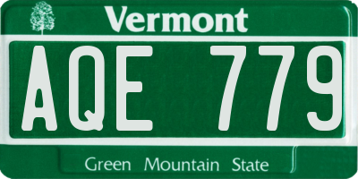VT license plate AQE779