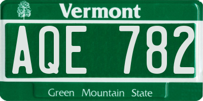 VT license plate AQE782