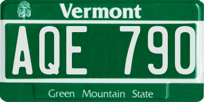 VT license plate AQE790