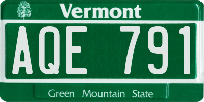 VT license plate AQE791