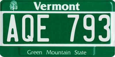 VT license plate AQE793
