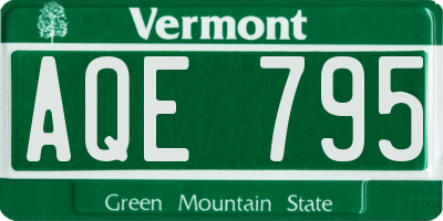 VT license plate AQE795