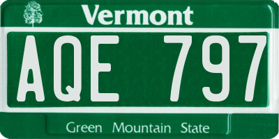 VT license plate AQE797