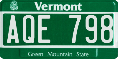 VT license plate AQE798