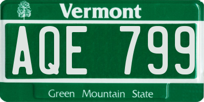 VT license plate AQE799