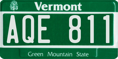 VT license plate AQE811