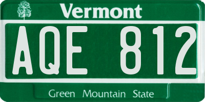 VT license plate AQE812