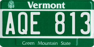 VT license plate AQE813