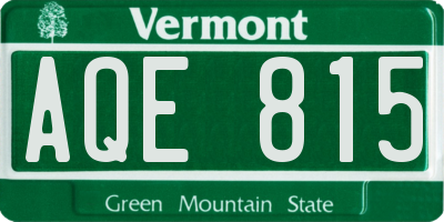 VT license plate AQE815
